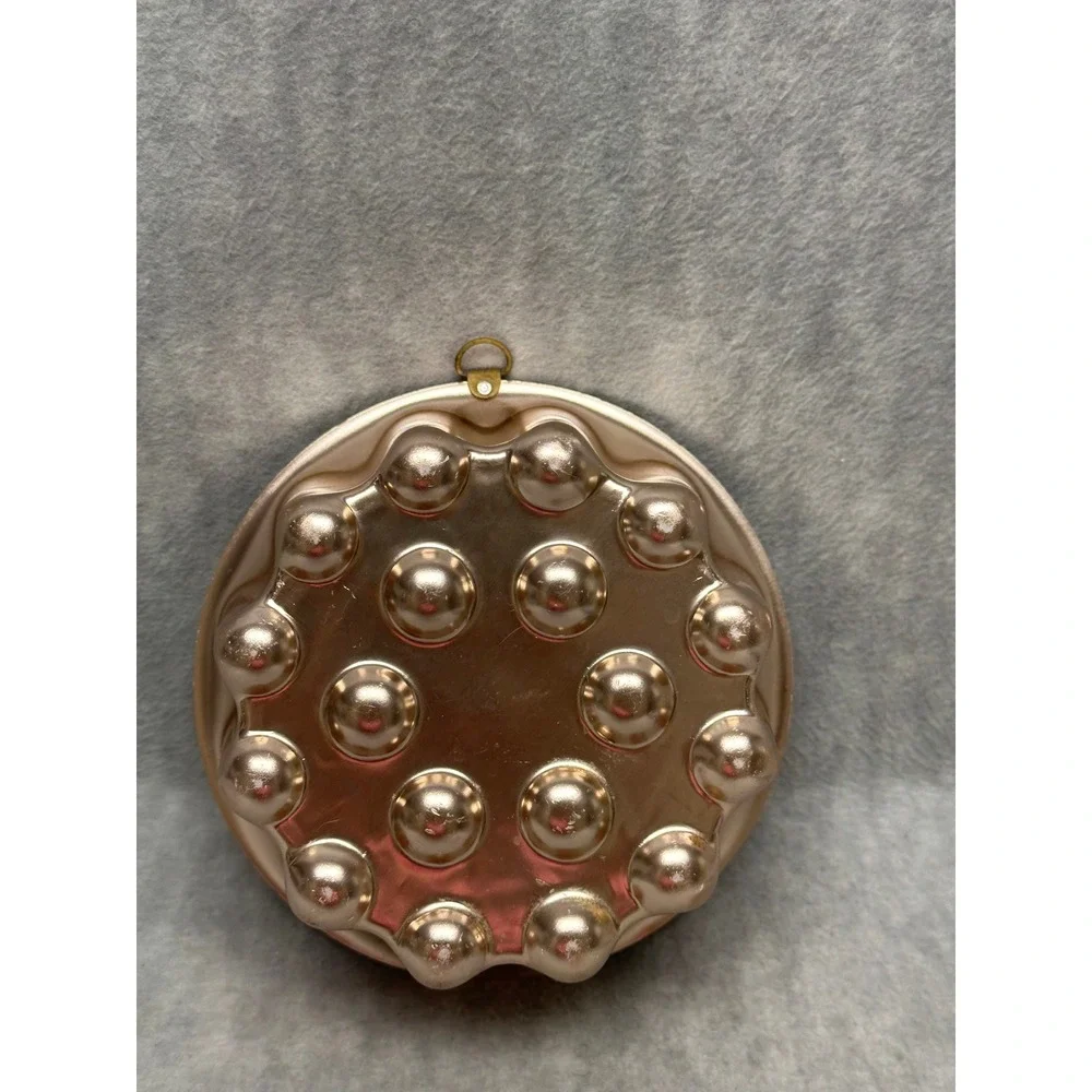 Vintage Jello Mold Copper Tone‎ Scalloped Bubble Pattern Wall Hanging Aluminum